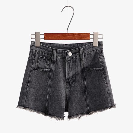 Quần Short Jean Nữ Cạp Cao đen