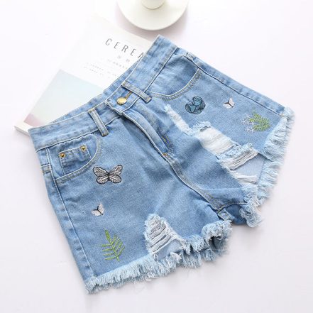 Quần Short Jean Nữ Cạp Cao xanh